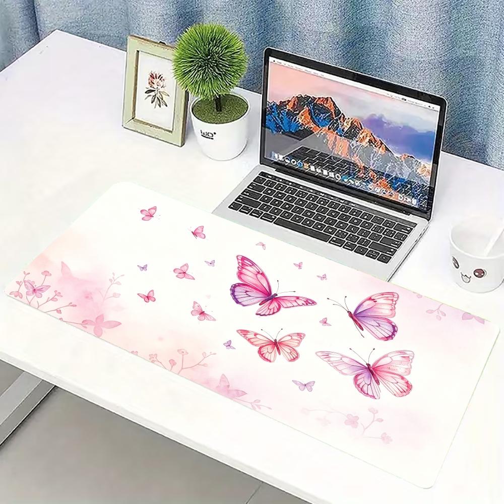 Desk Setup In Office - لوحة ماوس كبيرة للألعاب بتصميم فراشة