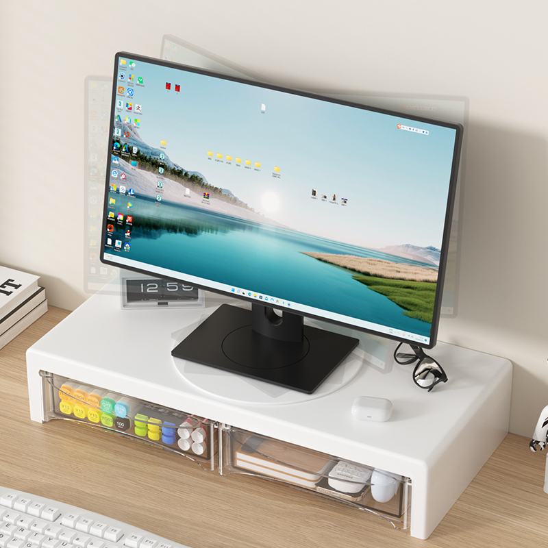 Desk Setup Riser - حامل شاشة من طبقتين، حامل شاشة