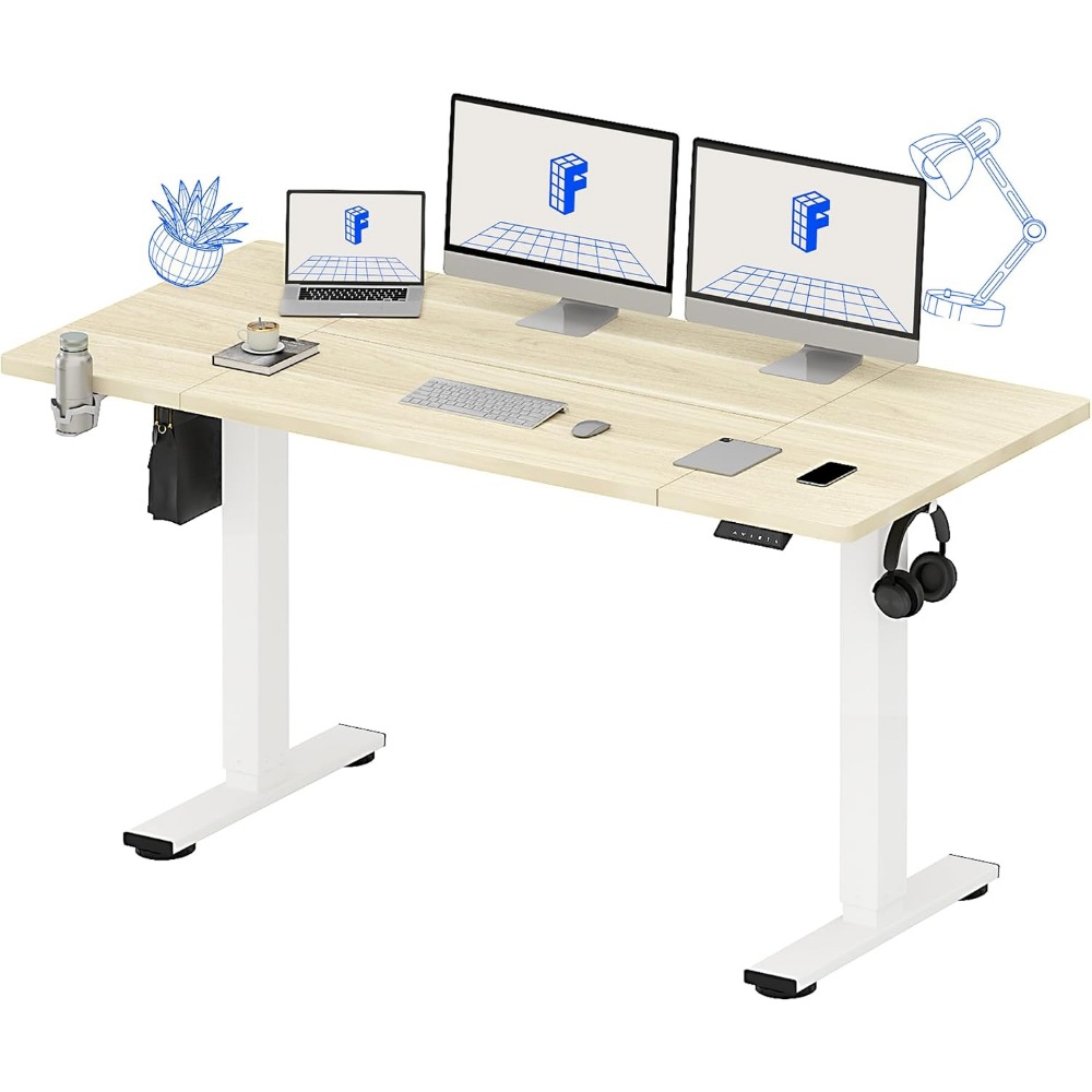 Desk Setup In Office - مكتب كهربائي قابل للوقوف من FLEXISPOT،