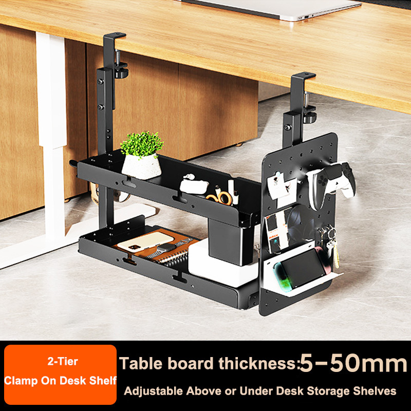 Desk Setup Study - وحدة رفوف ذات طبقتين مقاس 14