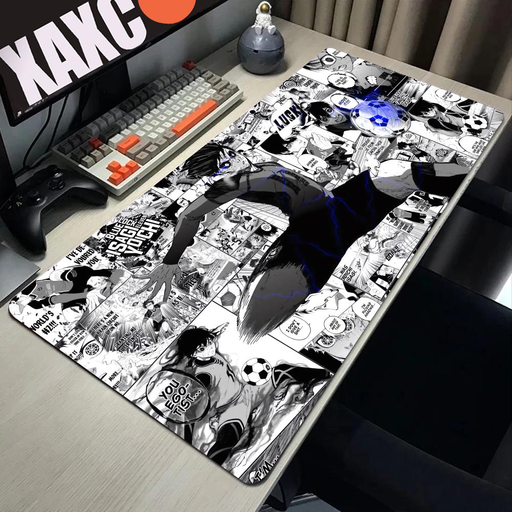 Desk Setup Black - أبيض وأسود أنيمي ماوس الوسادة PC