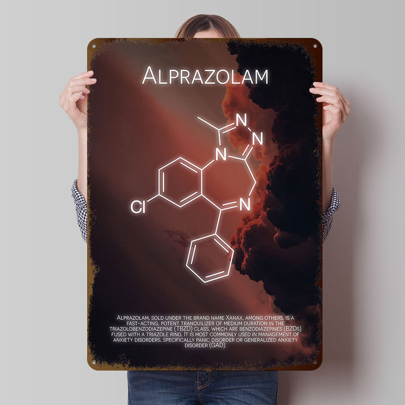 Desk Setup Poster - Alprazolam جزيء صفيح الملصقات تخصيص جدار