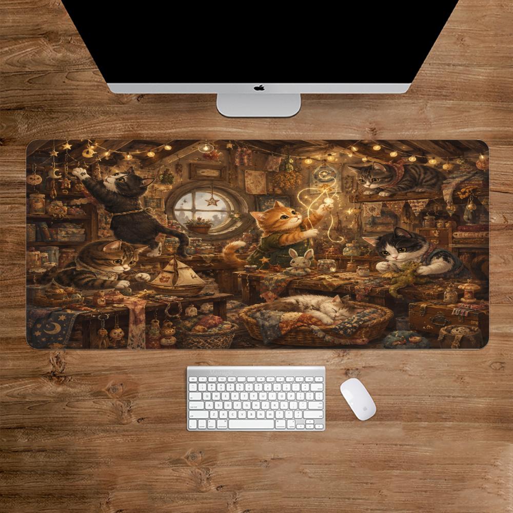 Desk Setup Study - سجادة مكتب كبيرة مضادة للانزلاق بتصميم