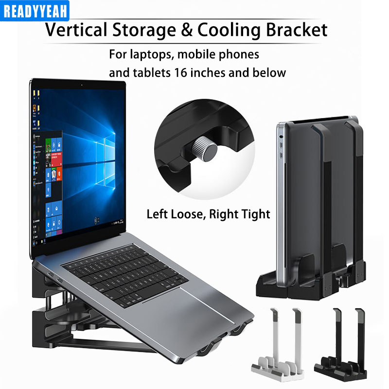 Vertical Laptop Stand - حامل كمبيوتر محمول رأسي للتخزين ،