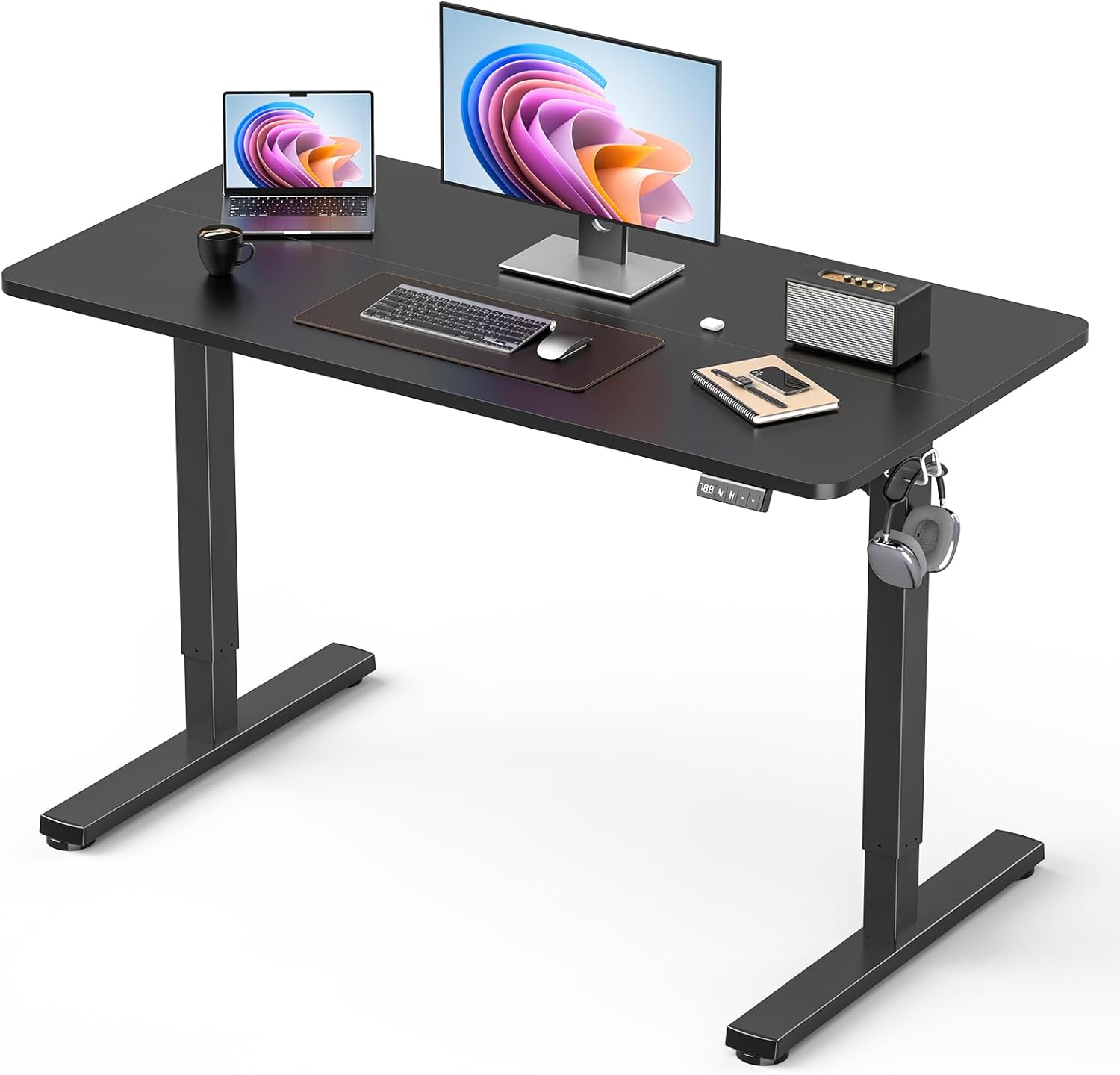 Desk Setup Black - مكتب كهربائي قابل للتعديل بارتفاع 44