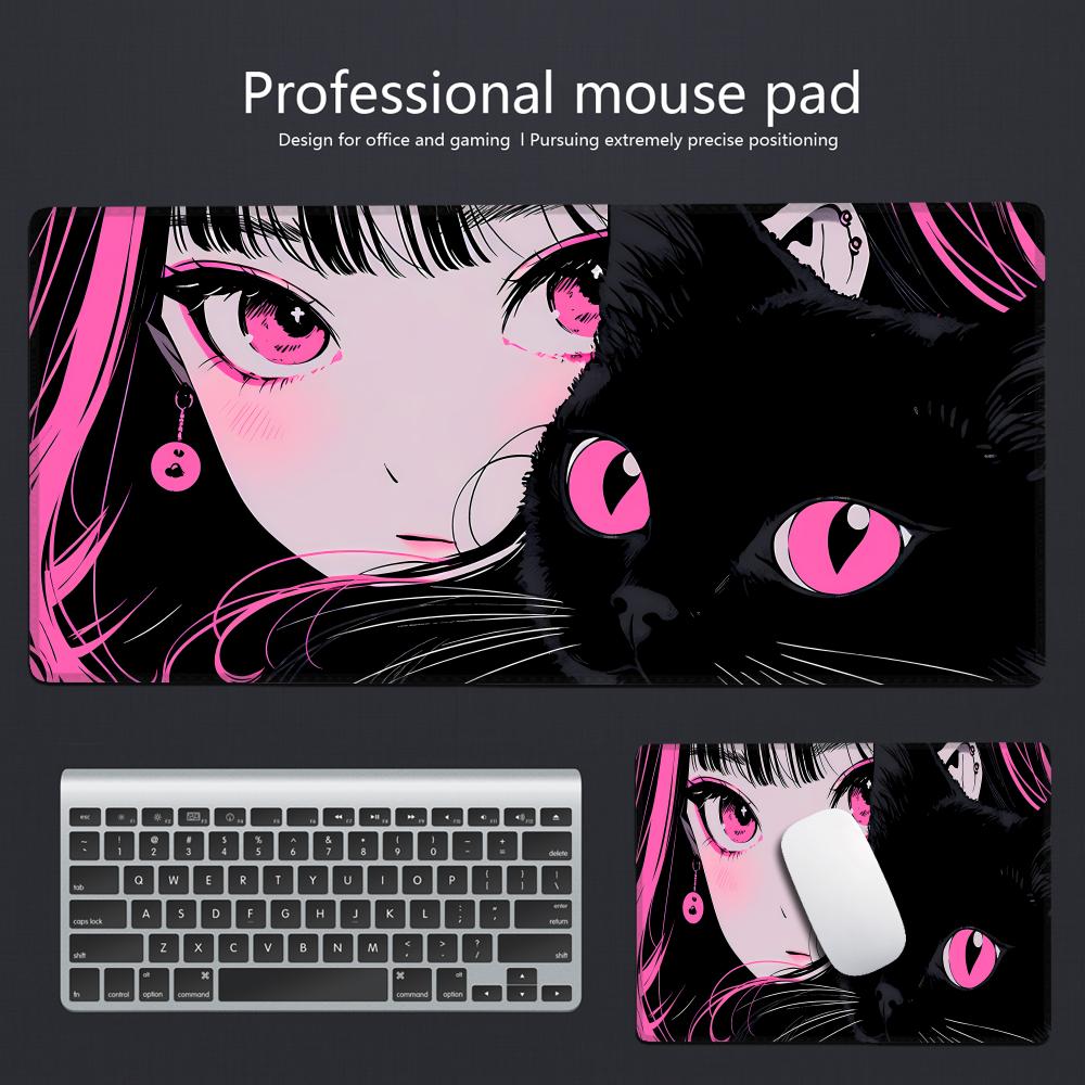 لوحة ماوس للألعاب بتصميم عيون  - مراجعة Desk Setup Black وسعره