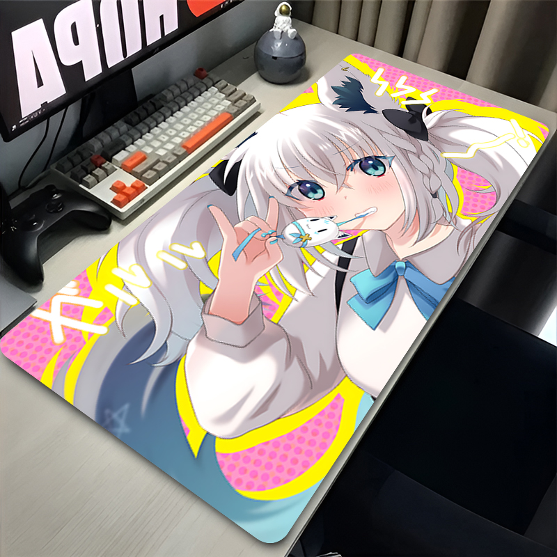 Shirakami Fubuki ماوس الوسادة  - مراجعة Desk Setup Black وسعره