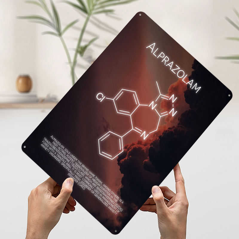 Alprazolam جزيء صفيح الملصقات  - مراجعة Desk Setup Poster وسعره