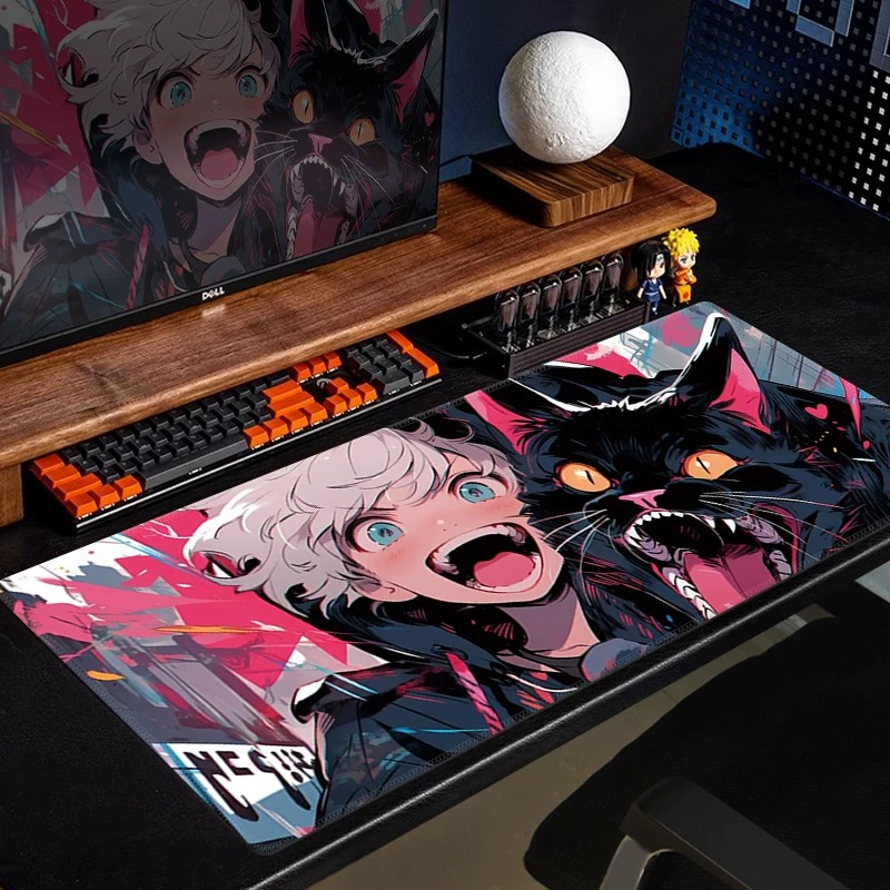 لوحة ماوس للألعاب بتصميم قطة س - مراجعة Desk Setup Black وسعره