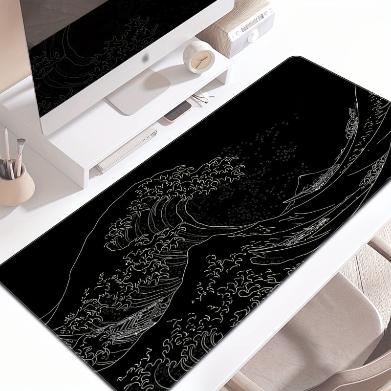 لوحة ماوس بحر بموجات يابانية ب - مراجعة Desk Setup Black وسعره