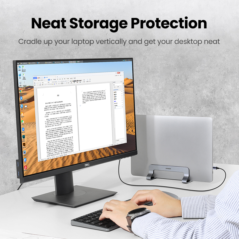 UGREEN-حامل حامل عمودي للكمبيو - مراجعة Vertical Laptop Stand وسعره