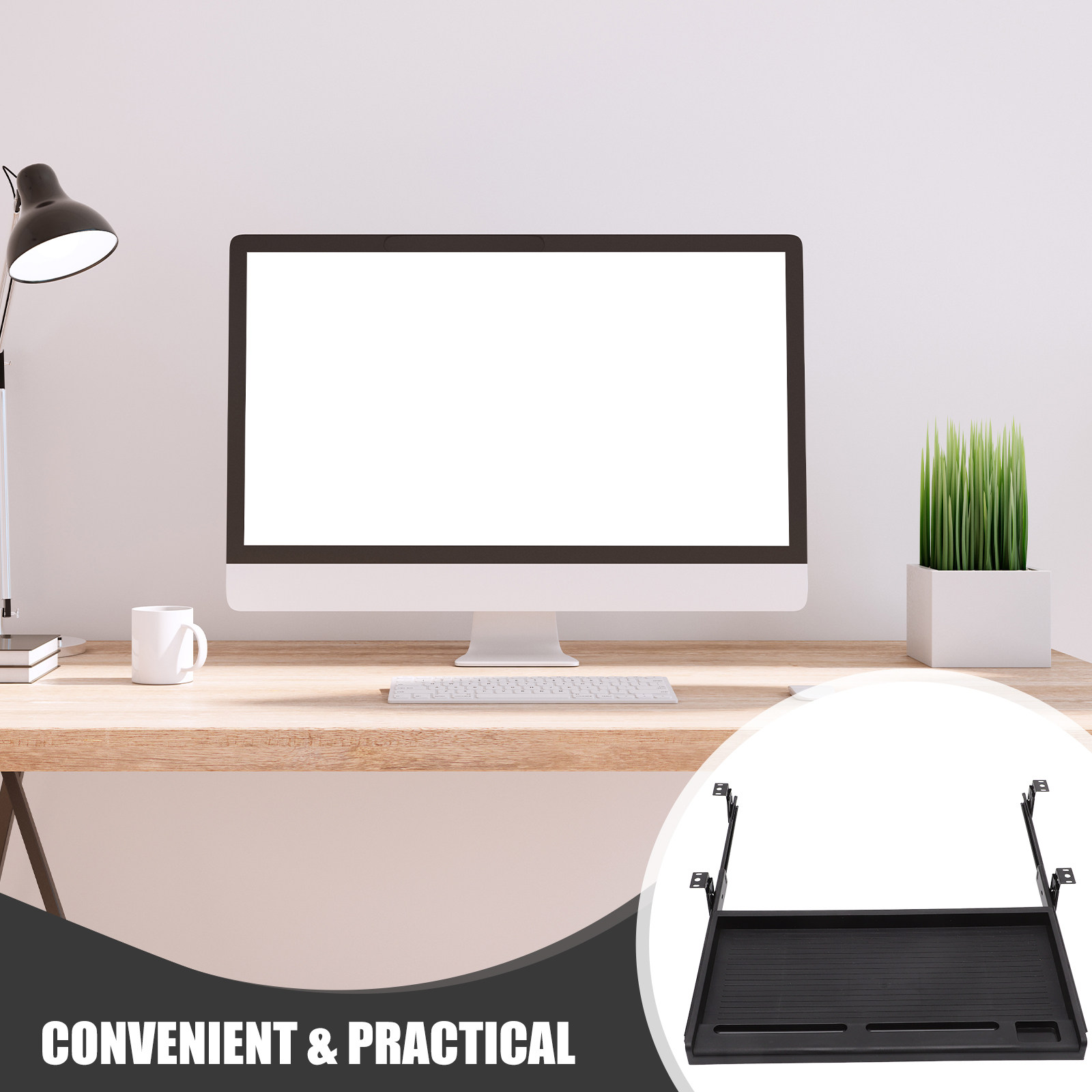 طقم واحد من درج لوحة المفاتيح  - مراجعة Desk Setup In Office وسعره