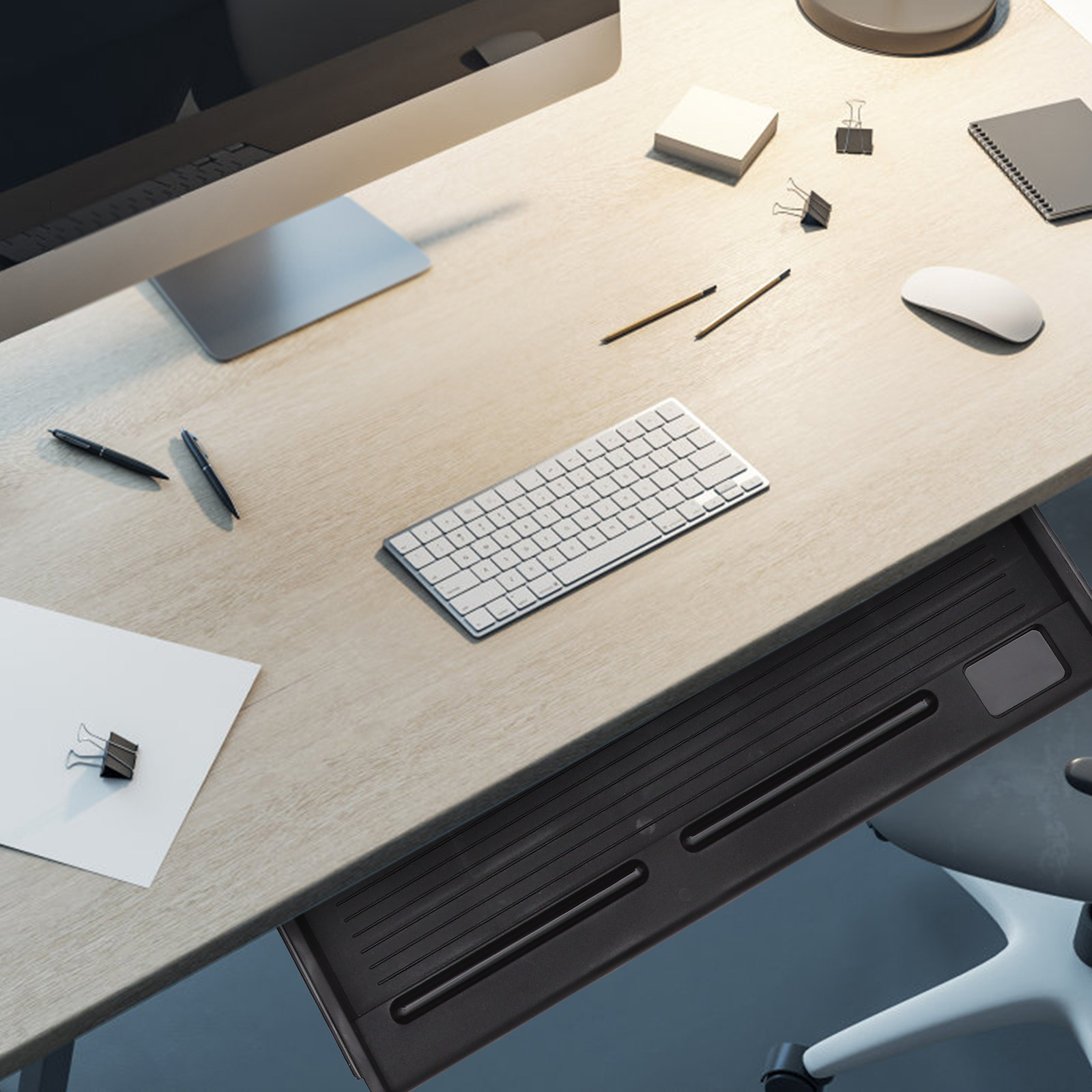 طقم واحد من درج لوحة المفاتيح  - مراجعة Desk Setup In Office وسعره