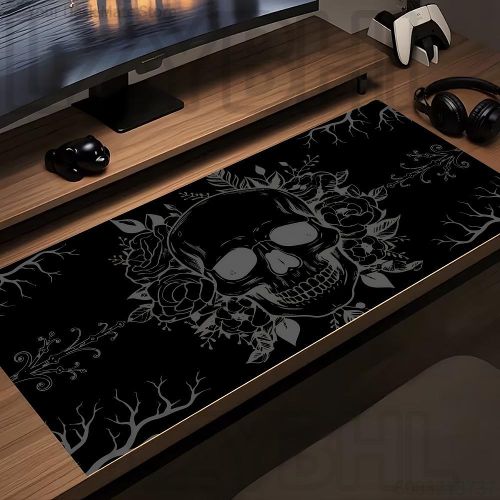 لوحة ماوس سوداء بتصميم جمجمة ر - مراجعة Desk Setup Black وسعره