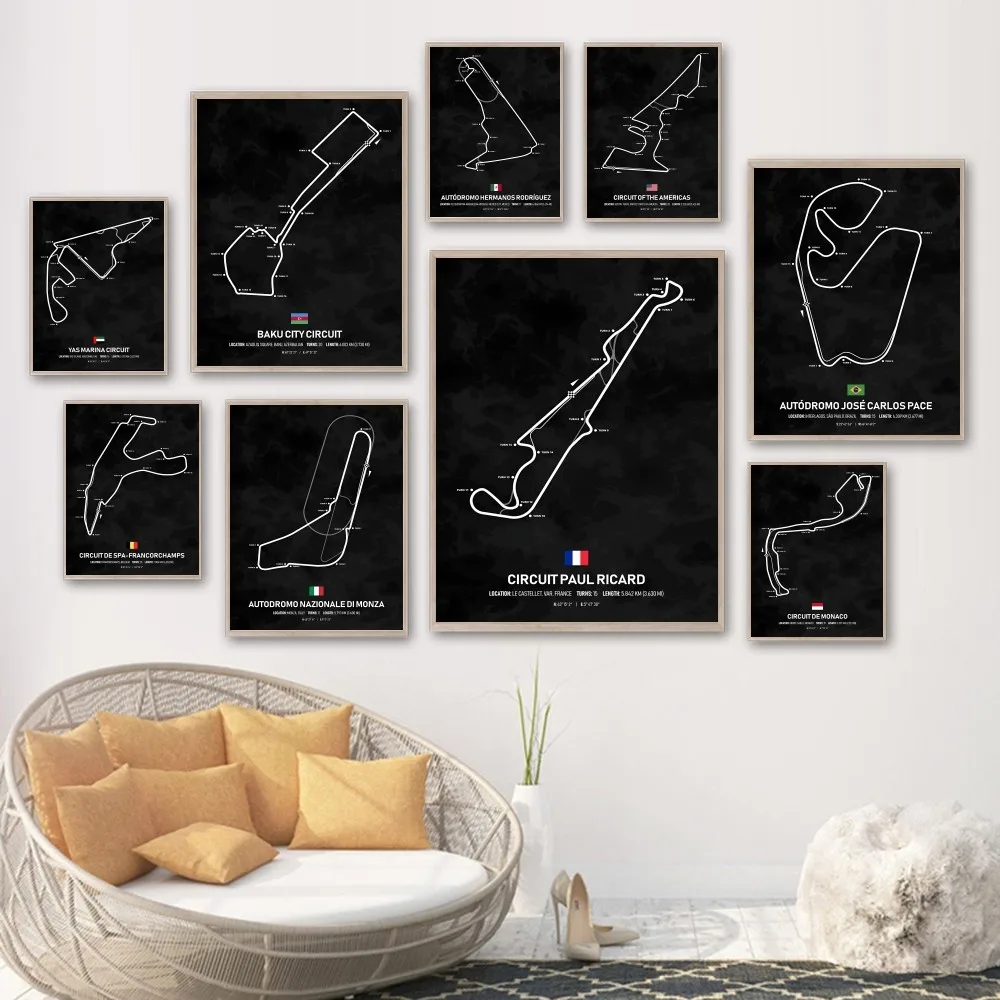 ملصق خريطة مسار سباق F1 ، ملصق - مراجعة Desk Setup Poster وسعره