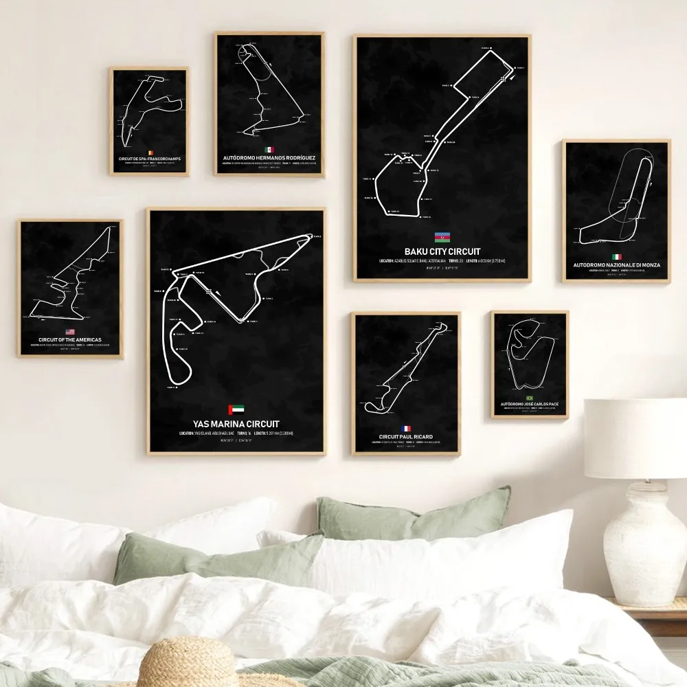 ملصق خريطة مسار سباق F1 ، ملصق - مراجعة Desk Setup Poster وسعره